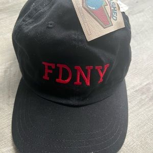 Vintage 80s "FDNY / EMBROIDERY FDNY " HAT Men's COLOR BLACK NEVER USED